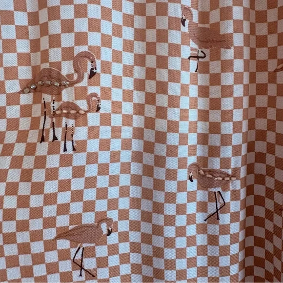 SKEMO Flamingo Pink Print Beaded Unique Pull On Pants! Never worn! Pockets! Med - Picture 3 of 16